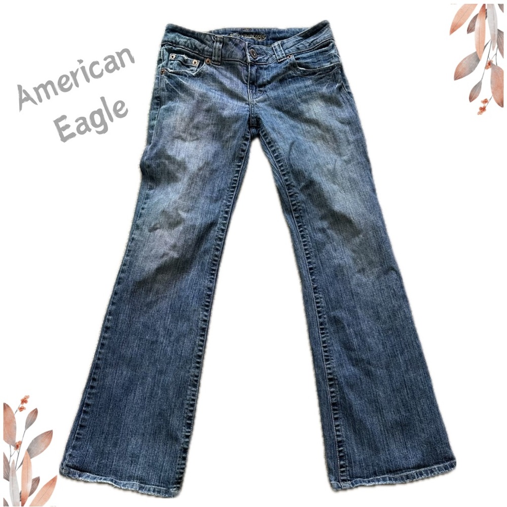 🦅 American Eagle Outfitters Women's Blue Jeans +FREE GIFT!